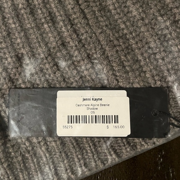 NWT JENNI KAYNE Cashmere Alpine Ribbed Beanie Shadow Gray Grey - Picture 5 of 5